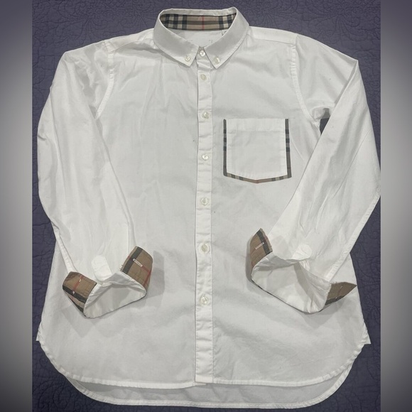 Boys' Burberry Button Down Shirt Size 12 - Picture 7 of 10